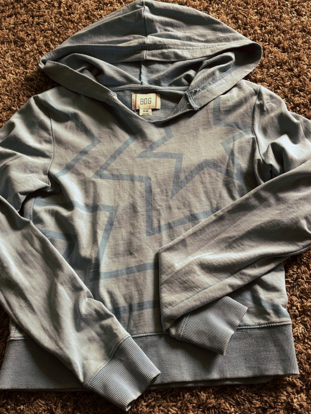 BDG Urban Outfitters Women's Light Blue Star-Print Hoodie